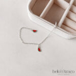 Pulseira pingentes melancia resina 10mm